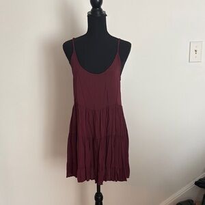 Brandy Melville Burgundy Backless Mini Dress